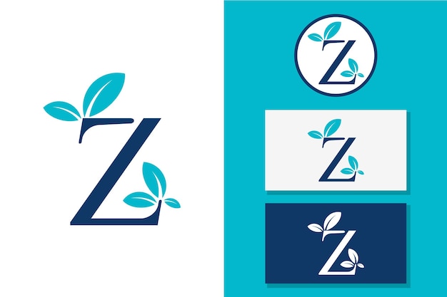 Vetor vetor de design de ícone de logotipo de letra z folha