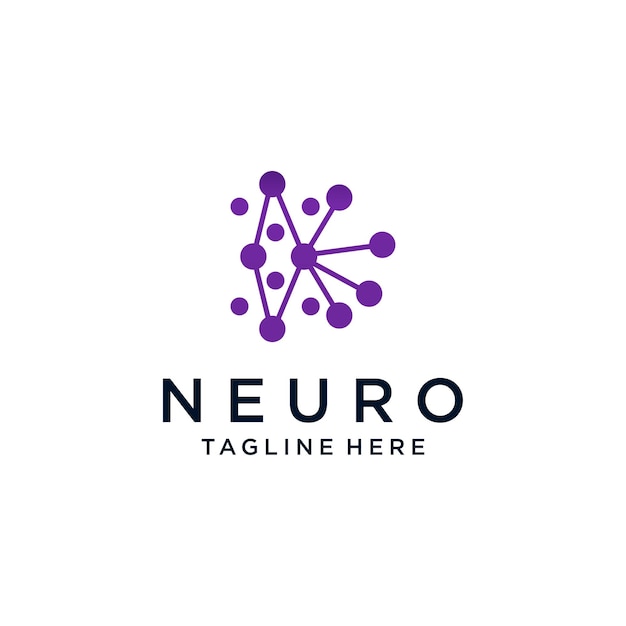 Vetor de design de ícone de logotipo de neurônio