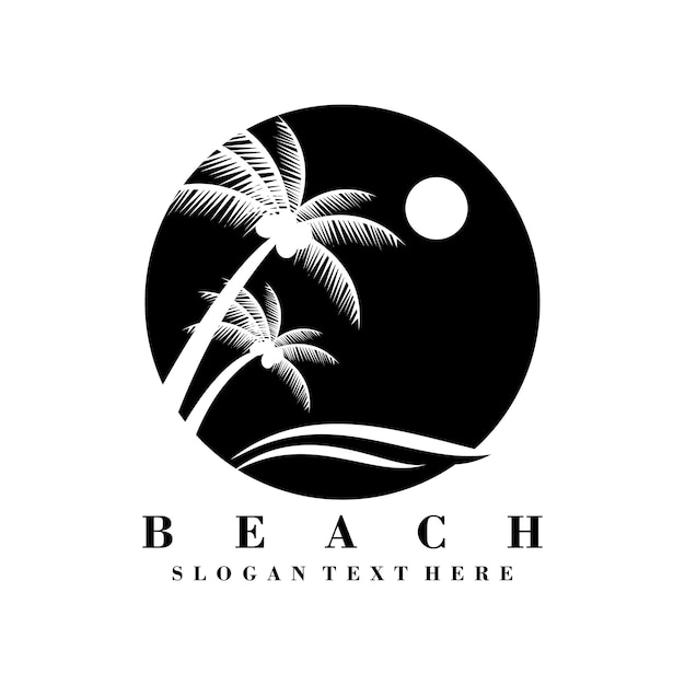 Vetor de design de ícone de logotipo de praia