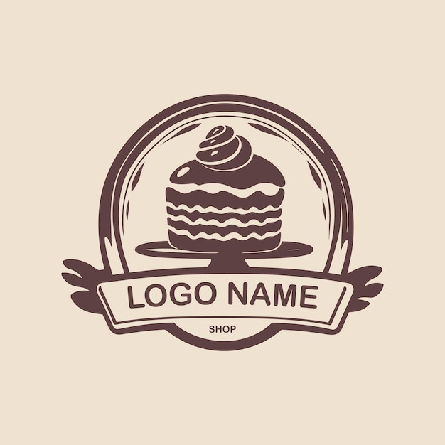 Vetor vetor de design de ideias de logotipo de loja de padaria com logotipo de bolo doce