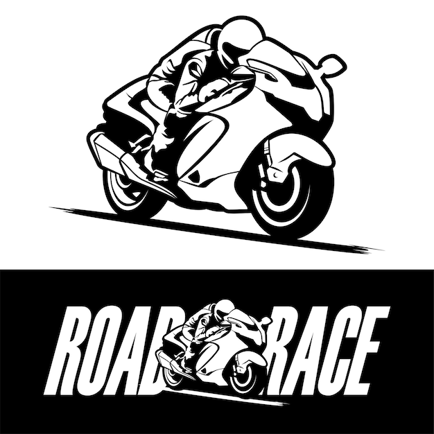 Vetor vetor de design de ilustração de moto de corrida de estrada de superbike