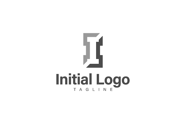 Vetor de design de logo inicial i