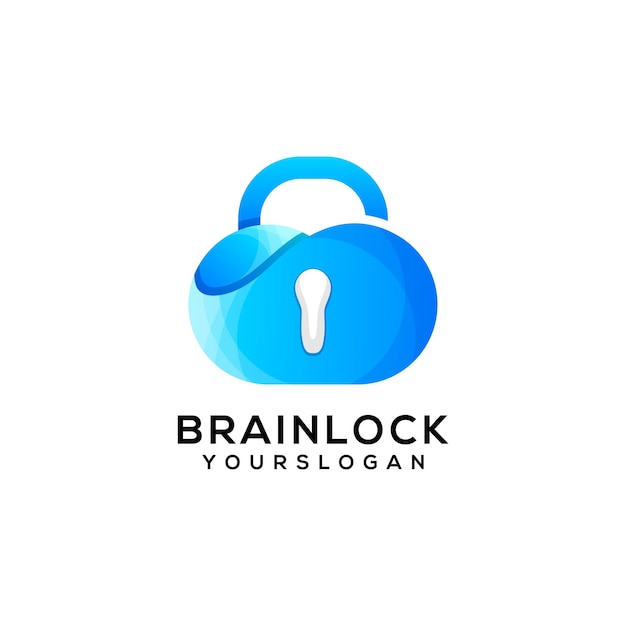 Vetor de design de logotipo colorido de bloqueio cerebral