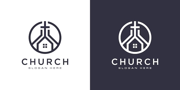 Vetor vetor de design de logotipo cristão da igreja