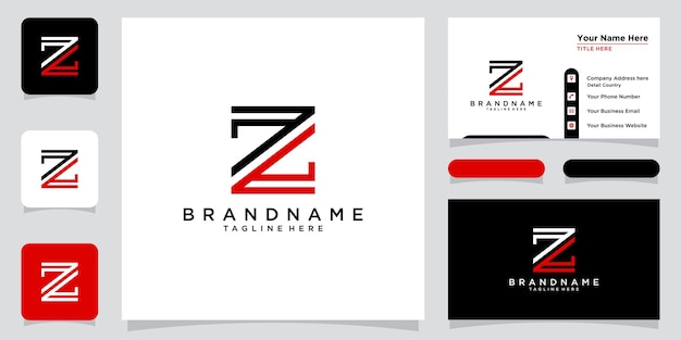 Vetor de design de logotipo da letra inicial z modelo de design de logotipo z criativo com vetor premium de design de cartão de visita