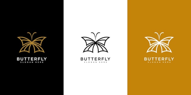 Vetor de design de logotipo de animal borboleta