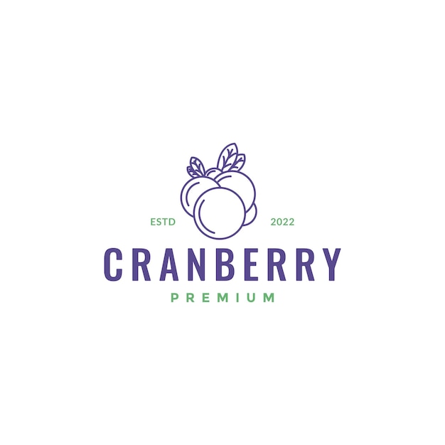 Vetor de design de logotipo de arte de linhas de cranberry