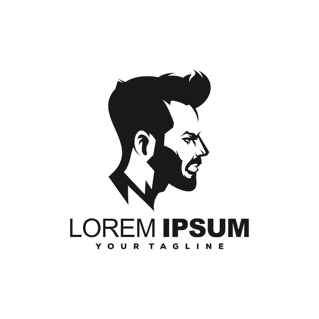 Vetor de design de logotipo de barba legal