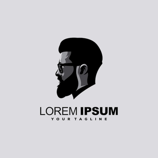 Vetor vetor de design de logotipo de barba legal