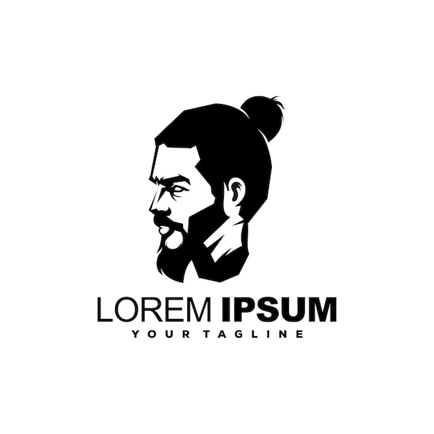 Vetor de design de logotipo de barba legal