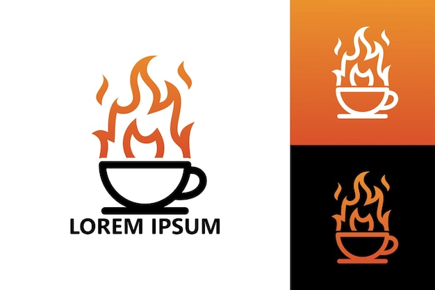 Vetor de design de logotipo de bebida de café quente