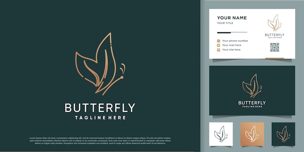 Vetor de design de logotipo de borboleta com conceito abstrato criativo