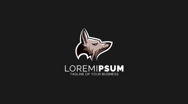 Vetor de design de logotipo de cabeça de mascote de lobo