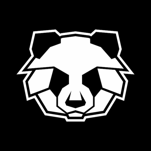 Vetor de design de logotipo de cabeça de panda