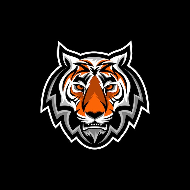 Vetor de design de logotipo de cabeça de tigre