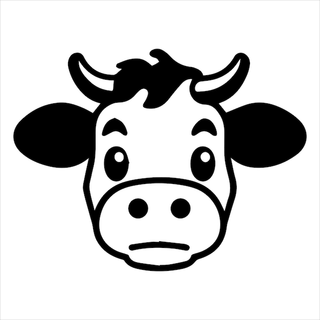Vetor de design de logotipo de cabeça de vaca