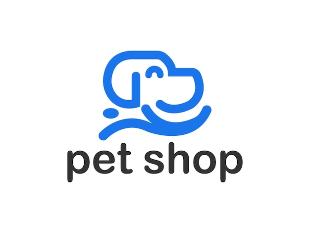 Vetor de design de logotipo de cachorro para negócios de animais ou pet shop