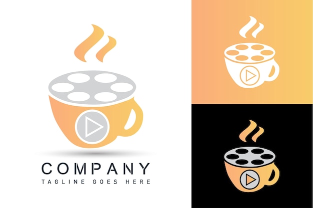 Vetor vetor de design de logotipo de café quente