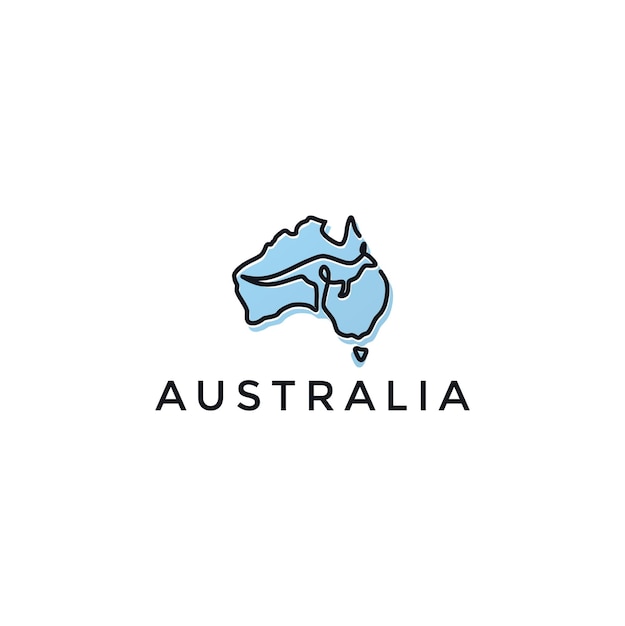 Vetor vetor de design de logotipo de canguru australiano.