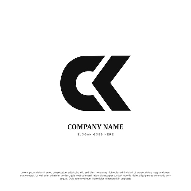 Vetor de design de logotipo de carta criativa ck