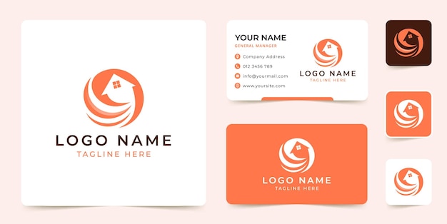 Vetor de design de logotipo de casa criativa