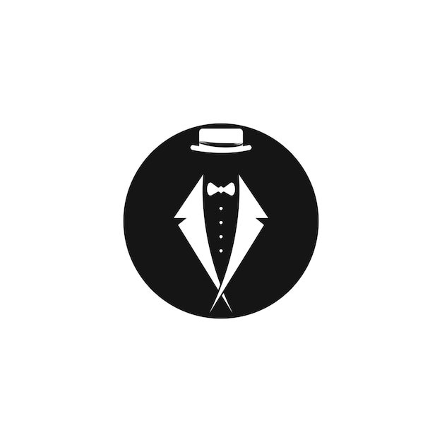 Vetor de design de logotipo de cavalheiro de smoking