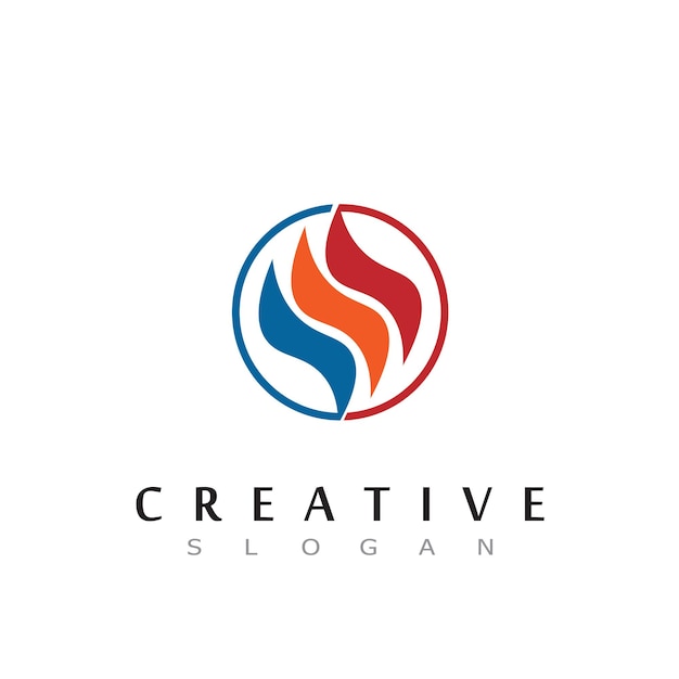 Vetor de design de logotipo de chama ou fogo