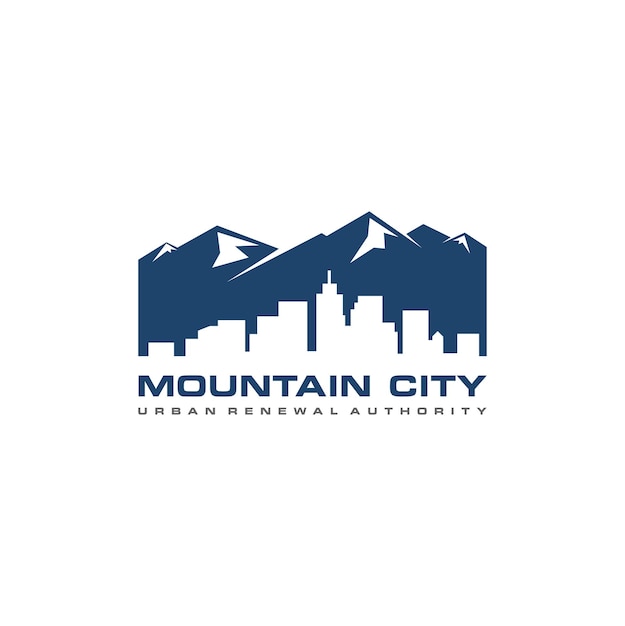Vetor vetor de design de logotipo de cidade de montanha
