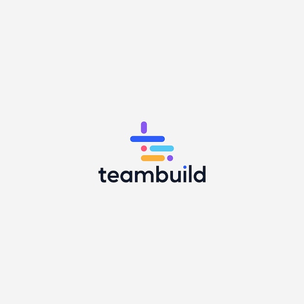 Vetor vetor de design de logotipo de construção de equipe