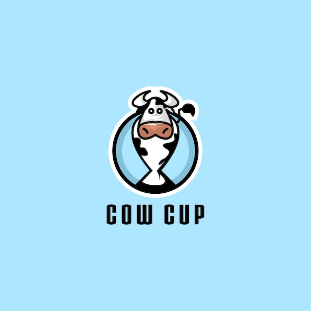 Vetor de design de logotipo de copo de vaca