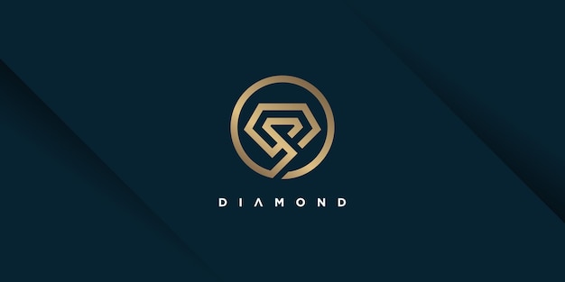 Vetor de design de logotipo de diamante com conceito criativo simples e único