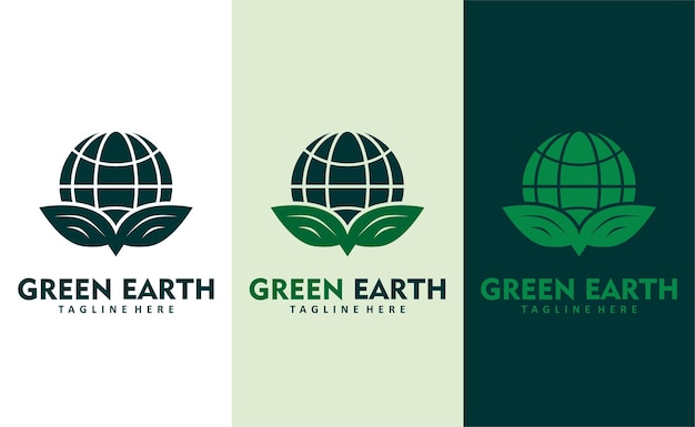 Vetor de design de logotipo de empresa de sustentabilidade ecológica terra verde