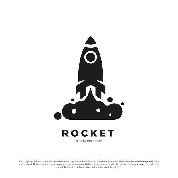 Vetor vetor de design de logotipo de foguete criativo para sua empresa ou marca