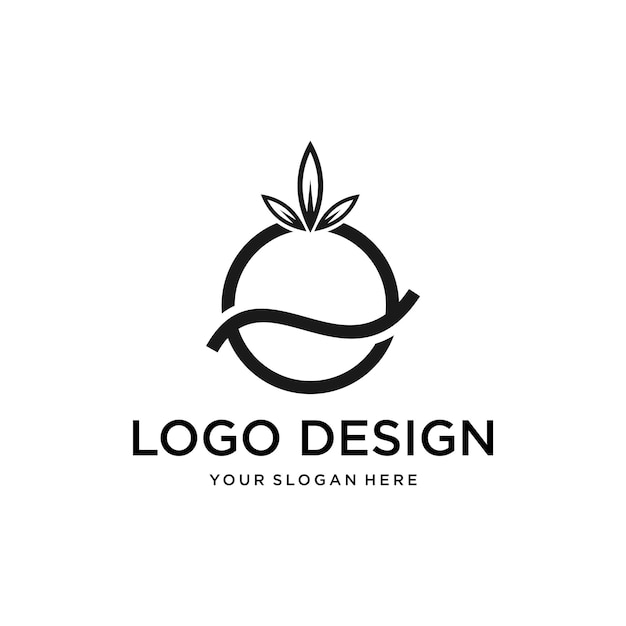 Vetor de Design de Logotipo de Fruta E Laranja