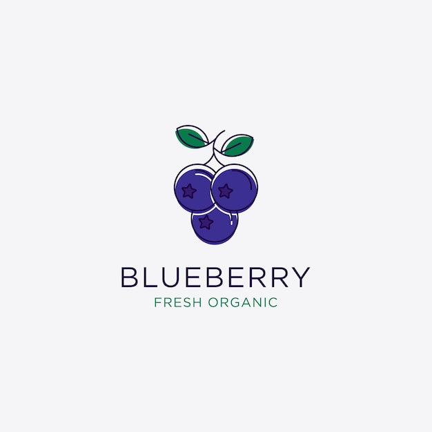 Vetor vetor de design de logotipo de frutas de mirtilo ilustração de modelo de mirtilo