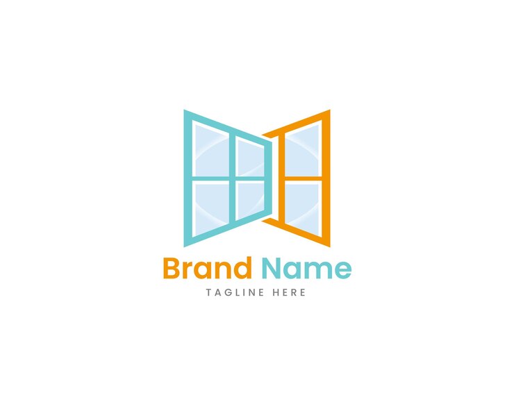 Vetor de design de logotipo de janela Modelo premium