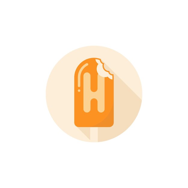 Vetor vetor de design de logotipo de letra inicial de sorvete h