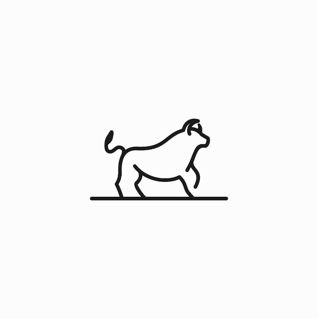 Vetor vetor de design de logotipo de linha de touro