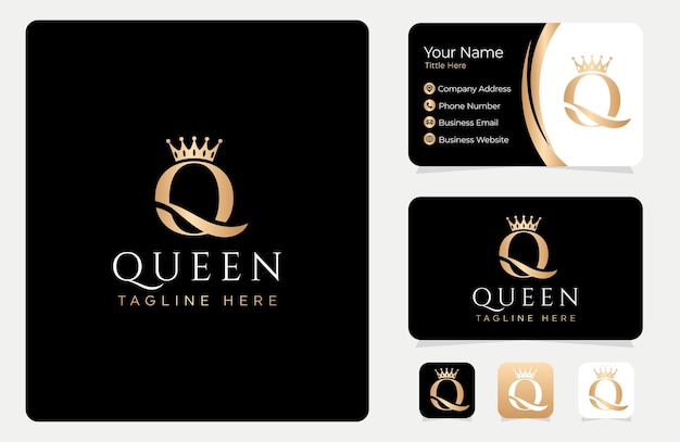 Vetor de design de logotipo de luxo da rainha da letra q