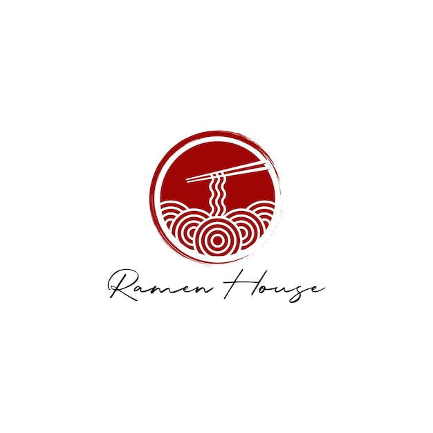 Vetor de design de logotipo de macarrão ou ramen