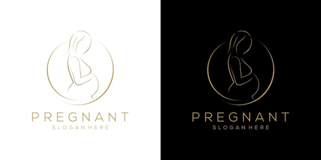 Vetor de design de logotipo de mãe grávida