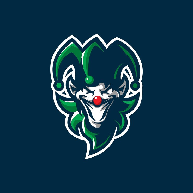 Vetor vetor de design de logotipo de mascote de cabeça de palhaço com estilo de conceito para impressão de crachá, emblema e camiseta.