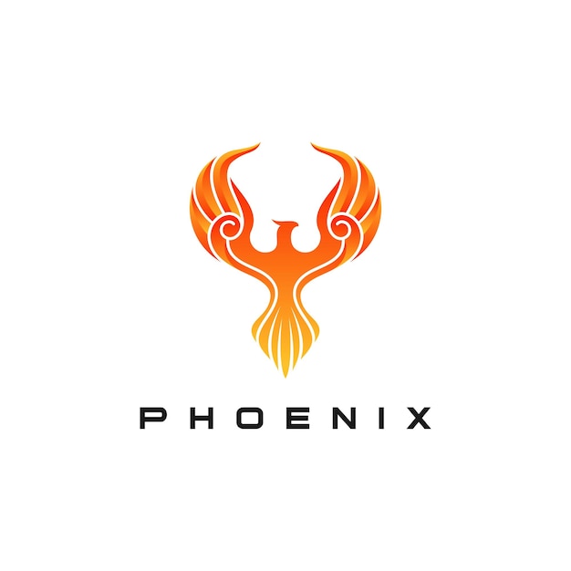 Vetor vetor de design de logotipo de mascote de luxo phoenix