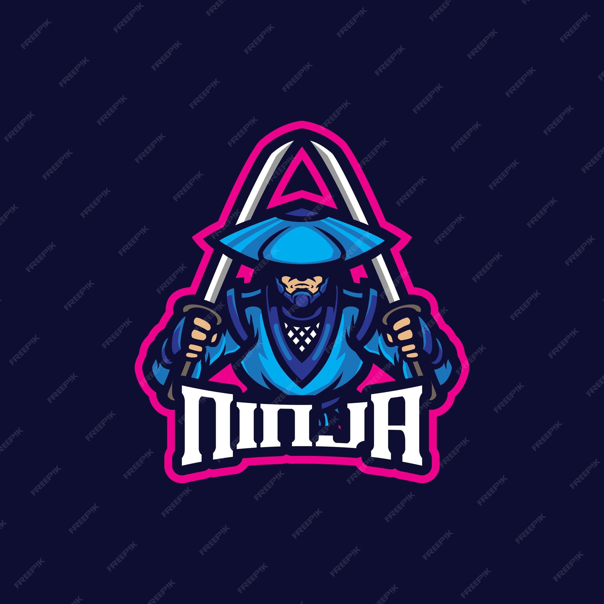 Logotipo de mascote ninja de desenho animado moderno 2.0