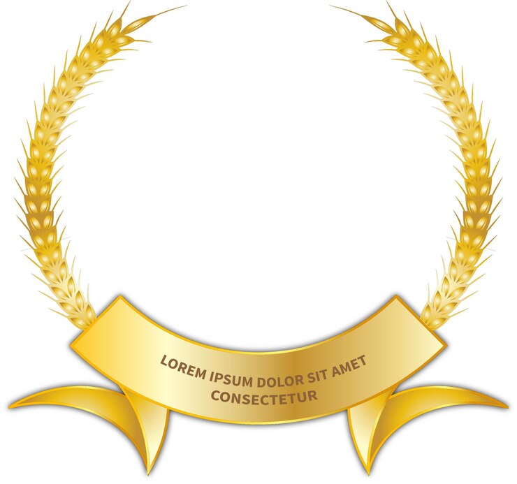 Vetor vetor de design de logotipo de milho de trigo dourado na cor branca