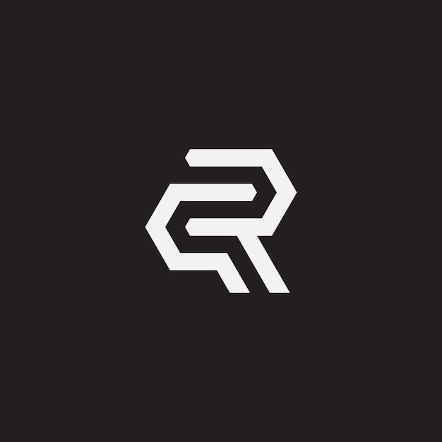 Vetor de design de logotipo de modelo qr ou rq inicial.