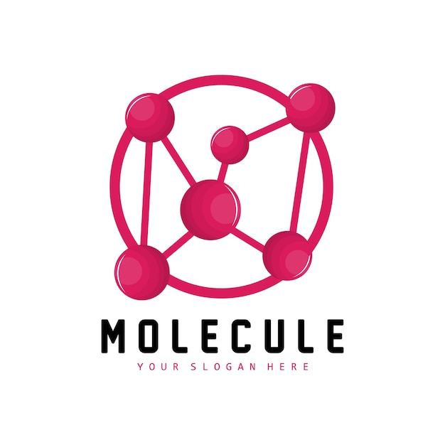 Vetor vetor de design de logotipo de molécula de logotipo de neurônio e ilustração de modelo