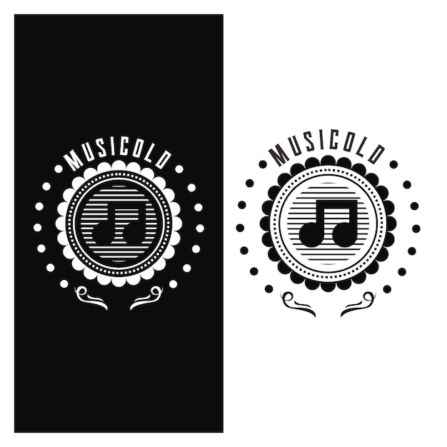 Vetor de design de logotipo de música antiga