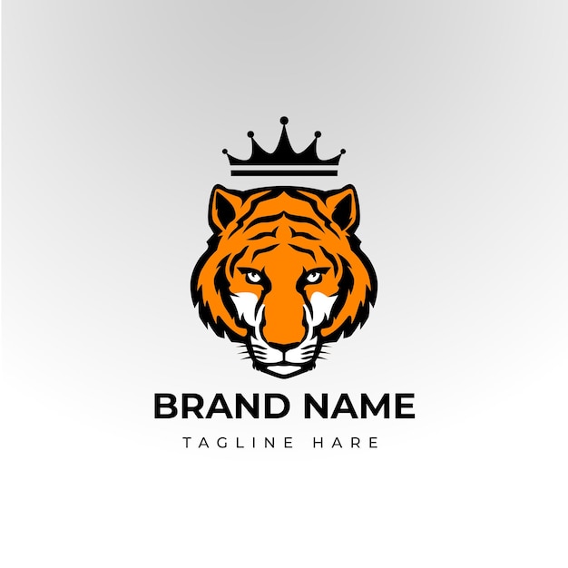 Vetor de design de logotipo de negócios do rei tigre