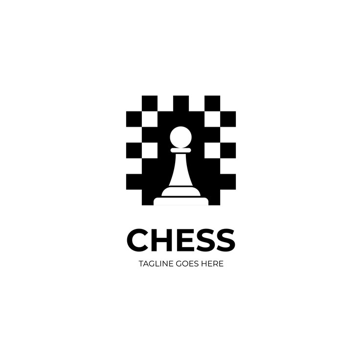 Vetor vetor de design de logotipo de peão de xadrez simples